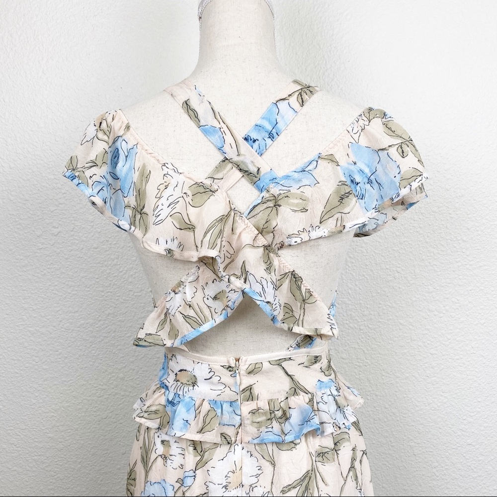 For Love & Lemons Cadence Maxi Dress Ruffle Floral - Picture 7 of 16